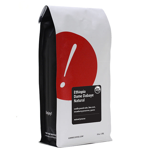 Ethiopia Dame Dabaye Natural (Organic) 12 oz - Coffee Beans for Flexible Recipe Preparation
