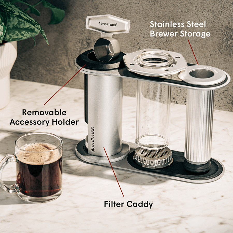 AeroPress Organizer Stand - Stainless Steel - Coffee Station Organizer for Compact Setups