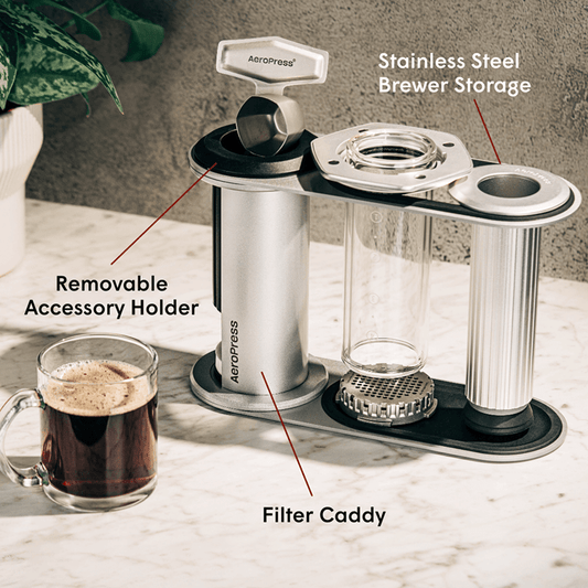 AeroPress Organizer Stand - Stainless Steel - Coffee Station Organizer for Compact Setups