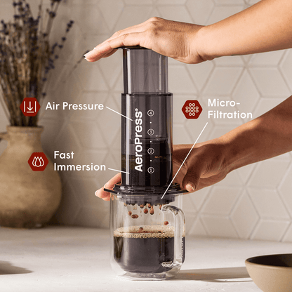 AeroPress Coffee Maker - Clear & Colors - Portable Brewer for Fresh Coffee Preparation
