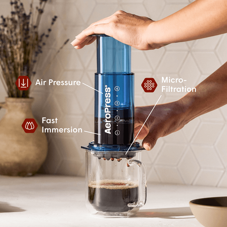 AeroPress Coffee Maker - Clear & Colors - Portable Brewer for Fresh Coffee Preparation