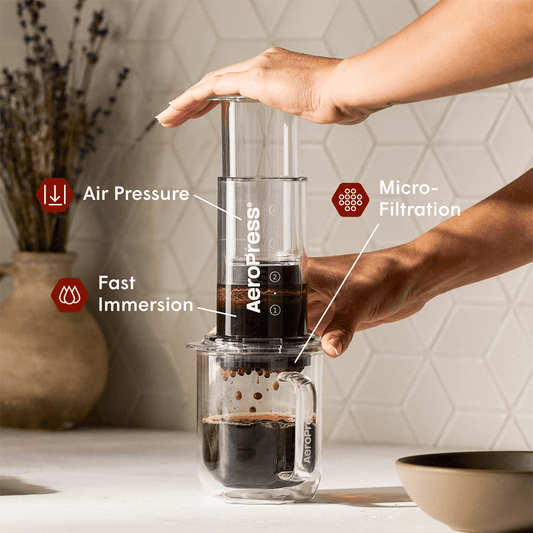 AeroPress Coffee Maker - Clear & Colors - Portable Brewer for Fresh Coffee Preparation