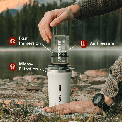 AeroPress Coffee Maker - Go Plus - Portable Brewer for Fresh Coffee Preparation