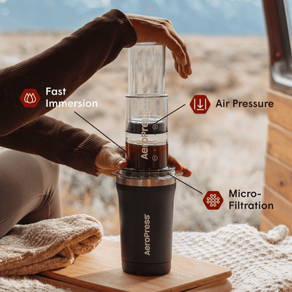 AeroPress Coffee Maker - Go Plus - Portable Brewer for Fresh Coffee Preparation