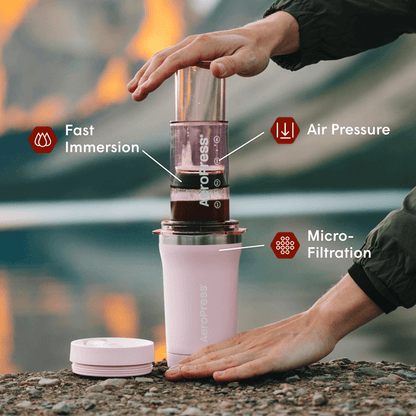 AeroPress Coffee Maker - Go Plus - Portable Brewer for Fresh Coffee Preparation