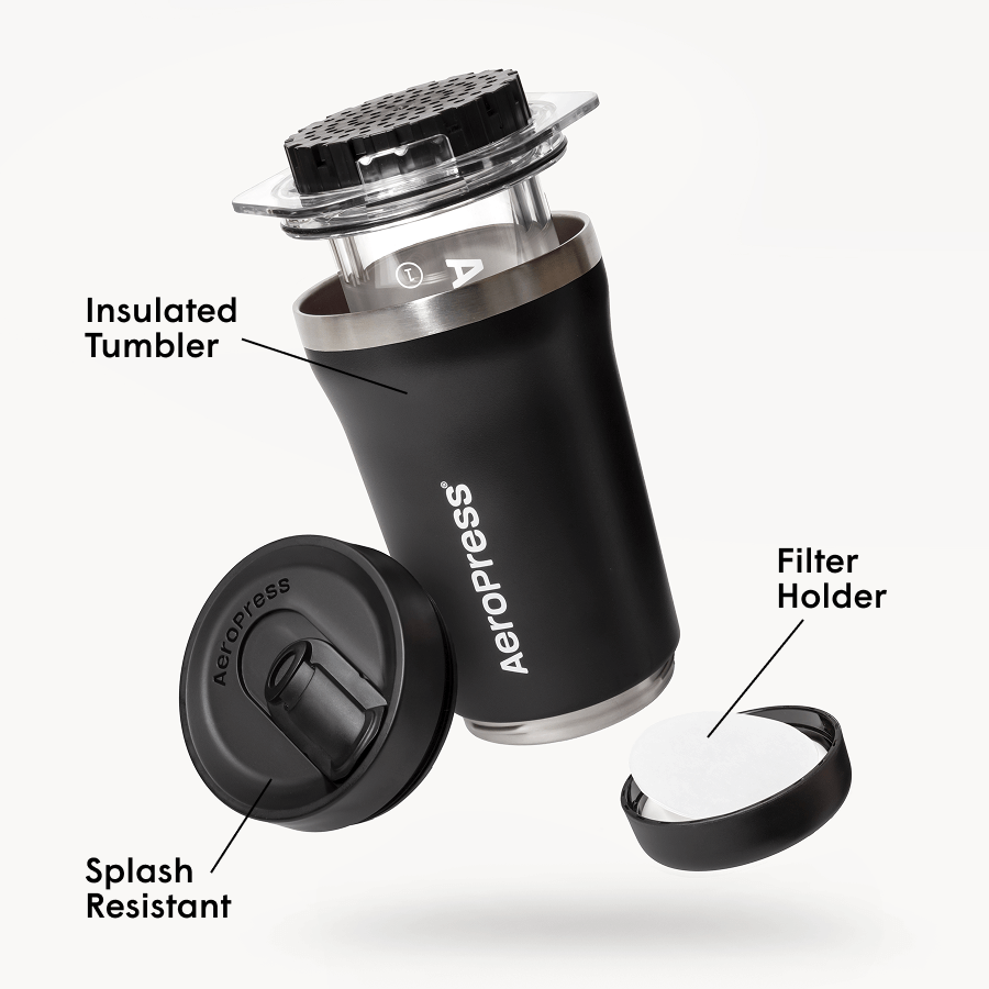 AeroPress Coffee Maker - Go Plus - Portable Brewer for Fresh Coffee Preparation