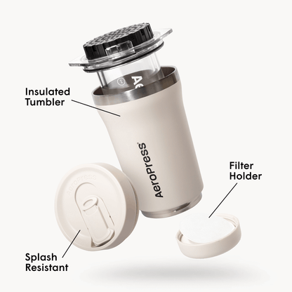AeroPress Coffee Maker - Go Plus - Portable Brewer for Fresh Coffee Preparation