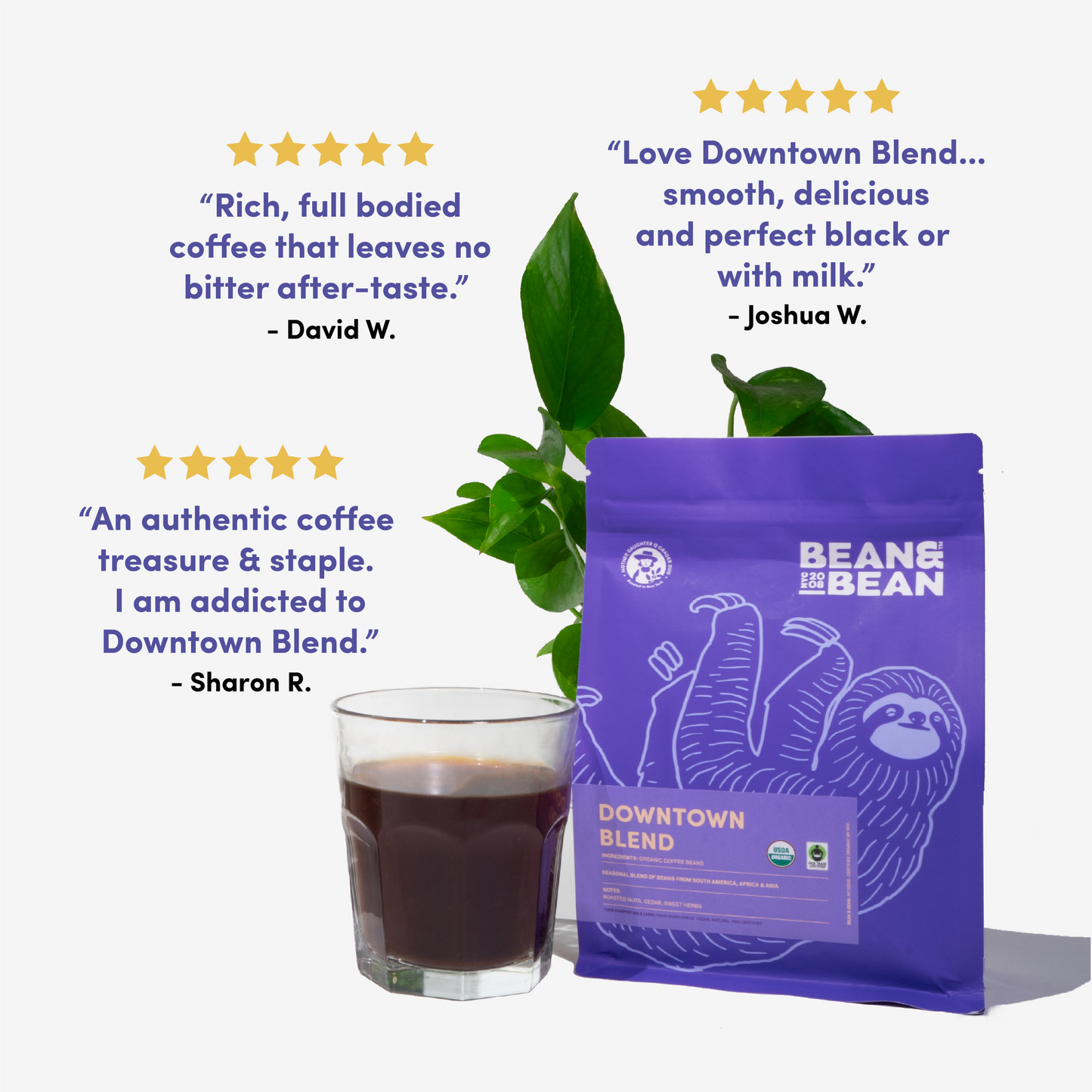 Downtown Blend Organic & Fair Trade - Coffee Beans for Flexible Recipe Preparation