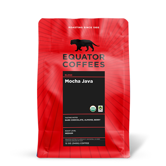 Mocha Java Fair Trade Organic 12 oz - Coffee Beans for Flexible Recipe Preparation
