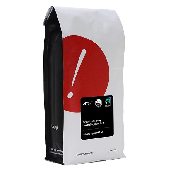 Leftist (Fairtrade Organic) 12 oz - Coffee Beans for Flexible Recipe Preparation