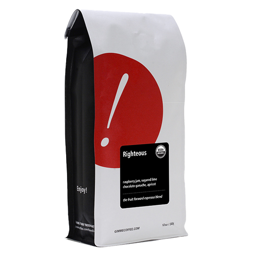 Righteous (Organic) 12 oz - Coffee Beans for Flexible Recipe Preparation