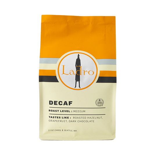 Ladro Decaf 12 oz - Coffee Beans for Flexible Recipe Preparation