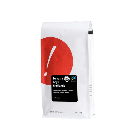 Sumatra Gayo Highlands Dark Roast FT Organic 12 oz - Coffee Beans for Flexible Recipe Preparation