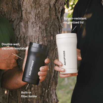 AeroPress Travel Coffee Tumbler - Stainless Steel - Coffee Drinkware for Commuting and Home Use
